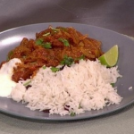 James Tanner Aubergine and chicken curry with coconut rice recipe on Lorraine