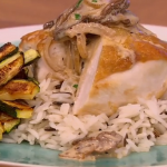 Gino chicken with a porcini mushroom sauce and wild rice recipe on Let’s Do Lunch
