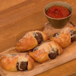 Gino meatballs American style recipe on Let’s Do Lunch with Melanie Sykes