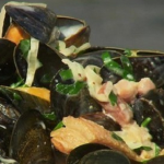 James Tanner Mussels with West Country cider bacon and cream recipe on Lorraine