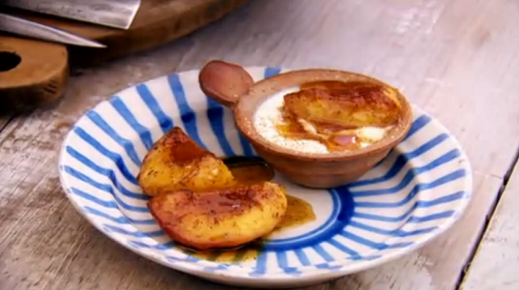 Stevie Parle buttermilk puddings with honey nutmeg peaches Recipe in ...