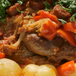 Brian Turner goat steak with spicy tomatoes  recipe on A Taste Of Britain