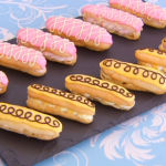 Mary Berry  lemon and raspberry eclairs recipe using choux pastry on The Great British Bake Off 2014 Masterclass 
