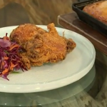 Brad McDonald Southern fried chicken with spicy coleslaw and cornbread recipe on Saturday Kitchen