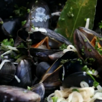 Rachel Khoo Normandy moules marinieres with apple cider and onions recipe on The Little Paris Kitchen