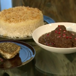 Sabrina Ghayour Chicken stew with walnut and  Persian basmati rice recipe on Saturday Kitchen