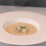 Michael Caines Jerusalem artichoke soup with white truffle oil recipe on Christmas Kitchen with James Martin
