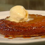Pineapple tarte tatin with coconut and caramel sauce recipe by James Martin on Saturday Kitchen