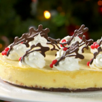 Mary Berry white chocolate and ginger cheesecake recipe on The Great British Bake Off Christmas Masterclass