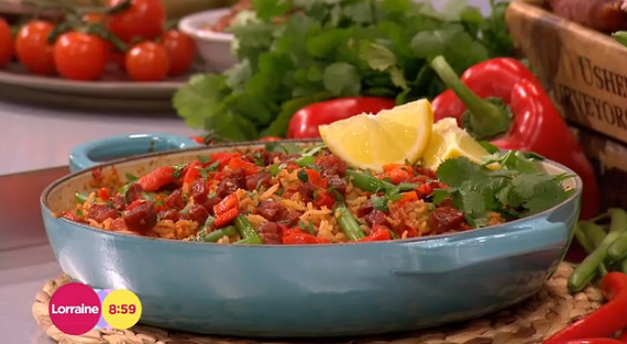 Bill Granger tomato rice with chorizo and cumin recipe on Lorraine ...