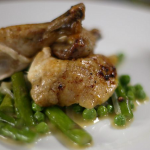 James Martin roast chicken  with a fricassée of spring vegetables recipe on James Martin: Home Comforts
