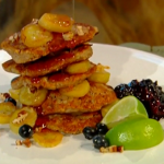 Anna Jones Banana with blueberry and pecan pancakes recipe Saturday Kitchen