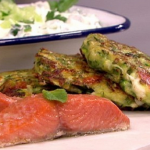Bill Granger baked salmon with courgette fritters recipe on Lorraine