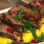 Ariana Bundy Iranian Caspian Style Seared Fillet of Beef with Pomegranates and Walnuts recipe on Sunday Brunch