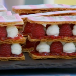 Paul Hollywood raspberry mille feuille recipe on The Great British Bake Off 2015 Final