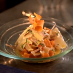 Peruvian steak and chips with ceviche made with tiger’s milk on Ainsley’s Big Food Adventure