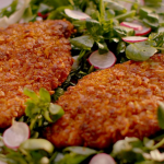 Nigella Lawson cornflakes crunchy chicken cutlets with fennel, watercress and radish salad recipe on Simply Nigella