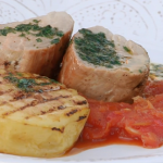 Brian Turner roast pork fillet with apple and tomato chutney recipe on My Life on a Plate