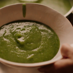 Nigella Lawson spiced parsnip and spinach soup recipe on Simply Nigella Christmas Special