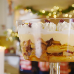 Mary Berry trifle layered with fruit compote recipe on The Great British Bake Off Christmas Masterclass