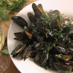 Rick Stein Mussels with Bayonne ham and shallots recipe on Rick Stein’s Long Weekends