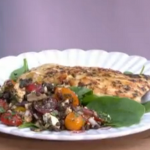 Ainsley Harriott taste of the Mediterranean oregano chargrilled chicken with feta and sundried tomato salad recipe on This Morning