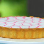 Mary’s Bakewell tart with feathered icing recipe on The Great British Bake Off