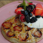 Jamie’s strawberry buckwheat pancakes with Rosemary maple syrup recipe on Jamie’s Super Food