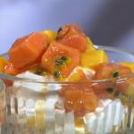 Anna’s mango, papaya and passion fruit Eton mess on Royal Recipes