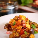 Nigel Slater spiced aubergine and paneer curry recipe on Dish Of The Day