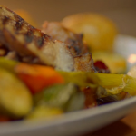 Michel Roux Jr twice cooked pork leg with hasselback potatoes recipe on Hidden Restaurants