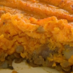 Nigel Slater sweet potato grocer’s pie with leftover lentil stew recipe 