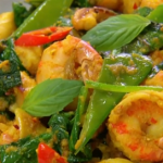 Rosemary Shrager stir-fried octopus with laksa recipe on Chopping Block