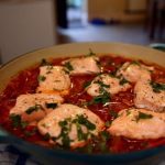Matt Tebbutt salmon piperade with couscous recipe on Save Money: Good Food