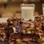 Simon Rimmer rocky road dessert with dark chocolate and marshmallows recipe on Eat the Week with Iceland
