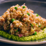 Simon Rimmer ham hock risotto with pea puree recipe on Eat the Week with Iceland