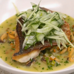 Jun’s pan fried sea bream with mussels and fennel salad recipe on Yes Chef