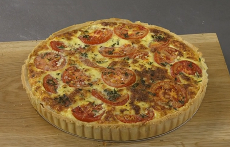 James Martin Quiche with tomatoes and Lincolnshire Poacher cheese