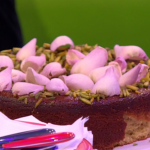 Nigella Lawson pear, pistachio and rose cake recipe on The One Show
