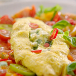 Jamie Oliver Scrambled egg omelette with mozzarella and chilli recipe