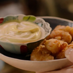 Nigella Lawson coconut shrimps with golden yoghurt dipping sauce recipe on Nigella: At My Table