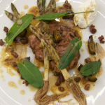Marcus Wearing rose veal sweetbread with baby leeks and a cherry vinegar sauce recipe on MasterChef: The Professionals