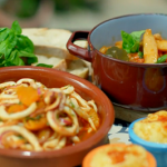 The Bikers cuttlefish stew with a marinated squid salad and mayonnaise recipe