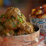 The Bikers albondigas (Moorish meatballs) with patatas bravas  recipe