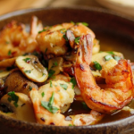 Simon Rimmer King Prawns with Mushrooms, Chilli and Anchovy recipe