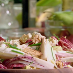 Raymond Blanc chicory, walnuts and pears salad with Roquefort dressing on Saturday Kitchen