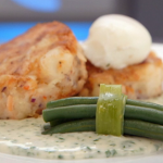 John Torode smoked haddock and salmon fishcakes with parsley sauce  recipe on Celebrity Masterchef