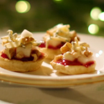 Mary Berry parsnip blinis with cranberry sauce and Yorkshire blue cheese recipe