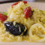 Jamie’s seafood risotto with roasted tomatoes and sofrito sauce recipe on Friday Night Feast