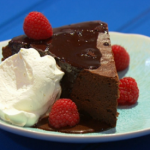 Simon Rimmer old school chocolate cake with sauce recipe on Sunday Brunch